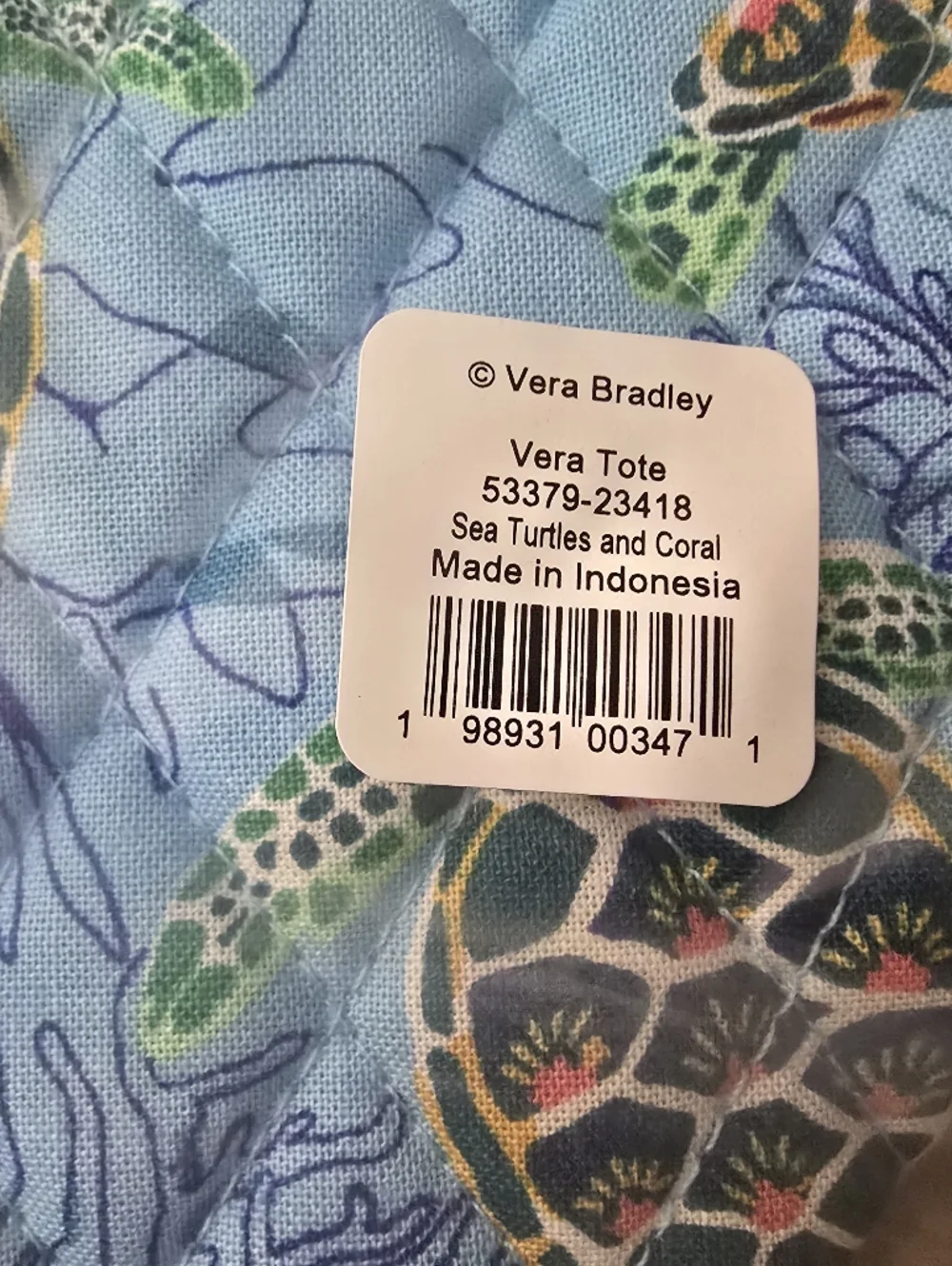 Vera Bradley Vera Tote Sea Turtles NWT - Picture 14 of 15